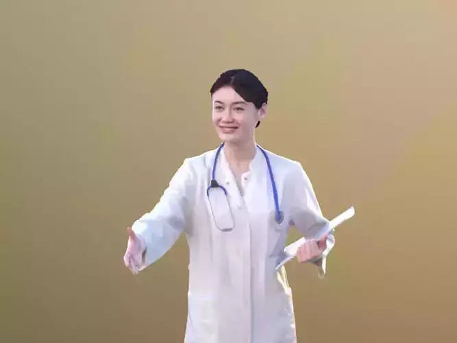 Francine 10368 - Standing Doctor Low-poly 3D model