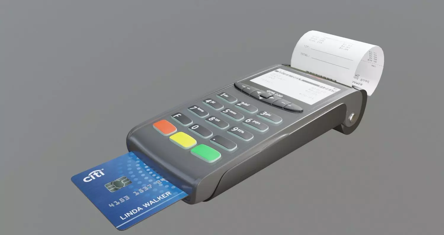 pos card retail card reader Free 3D model_0