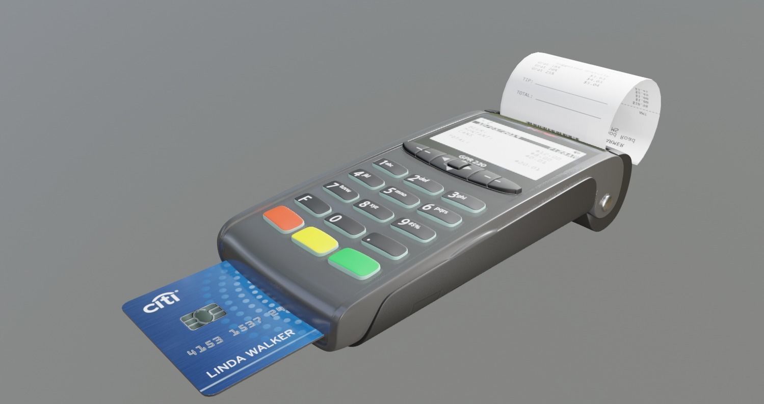 pos card retail card reader Free 3D model_5