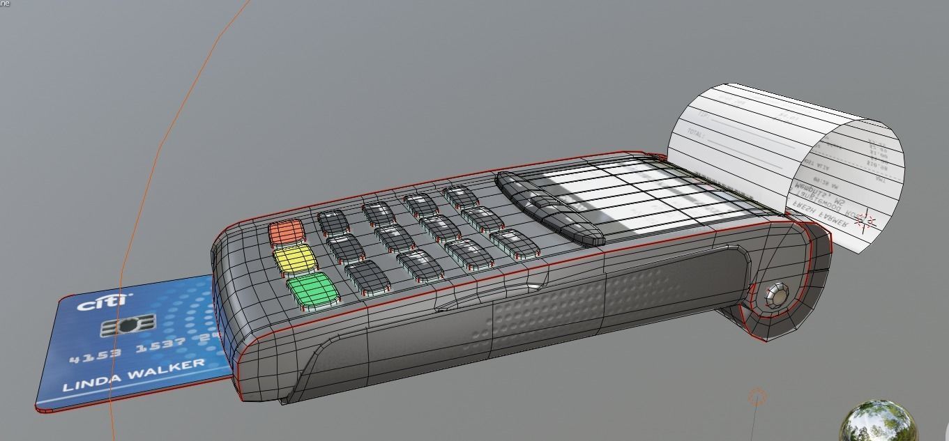 pos card retail card reader Free 3D model_8