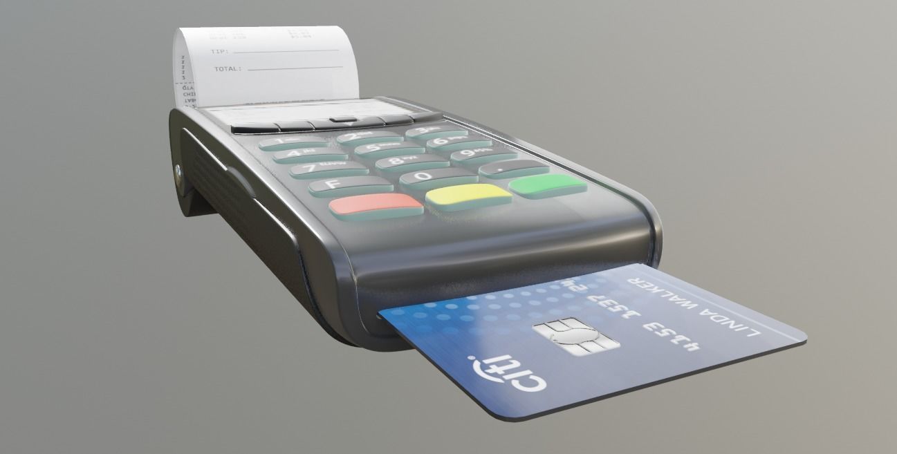 pos card retail card reader Free 3D model_3