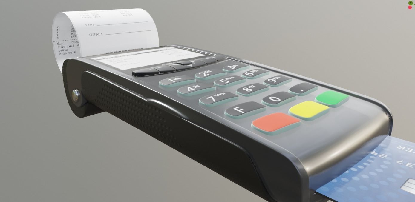 pos card retail card reader Free 3D model_4