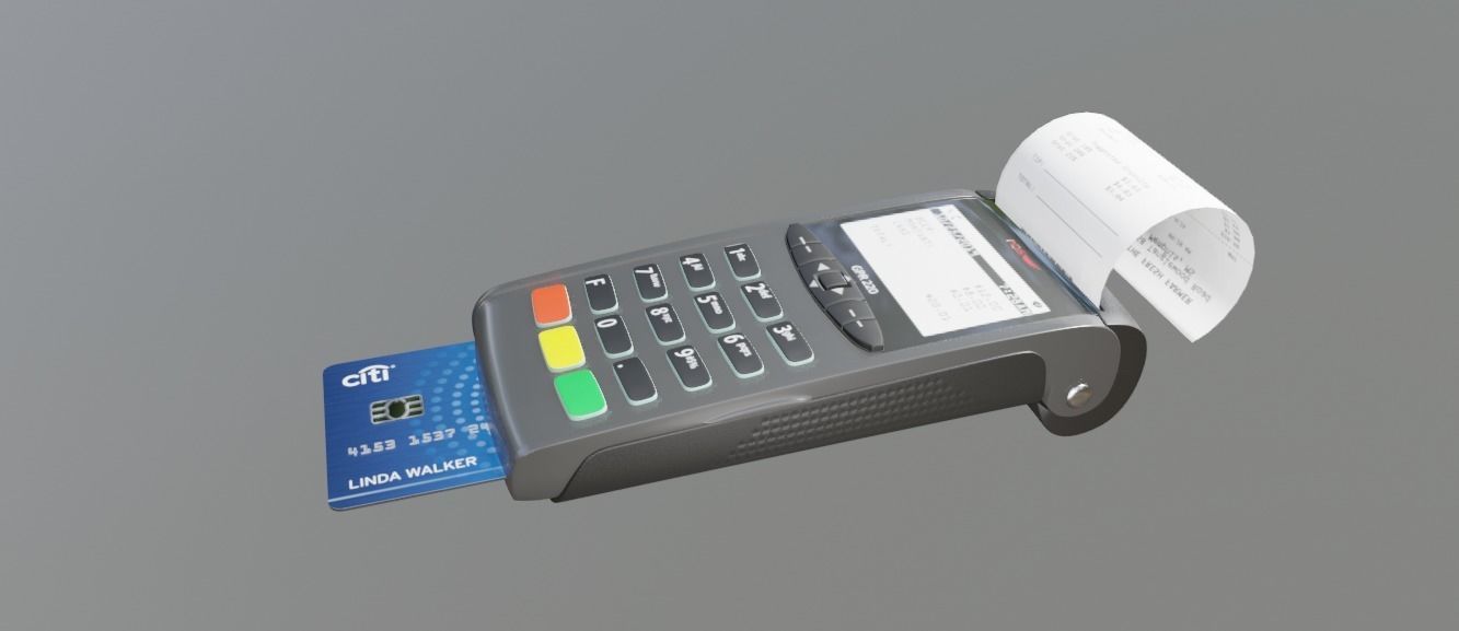 pos card retail card reader Free 3D model_1