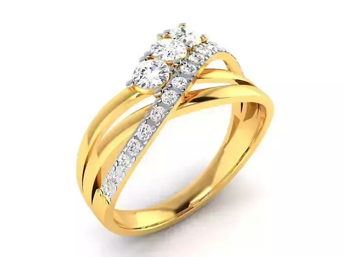 Women Band Ring 3dm render detail