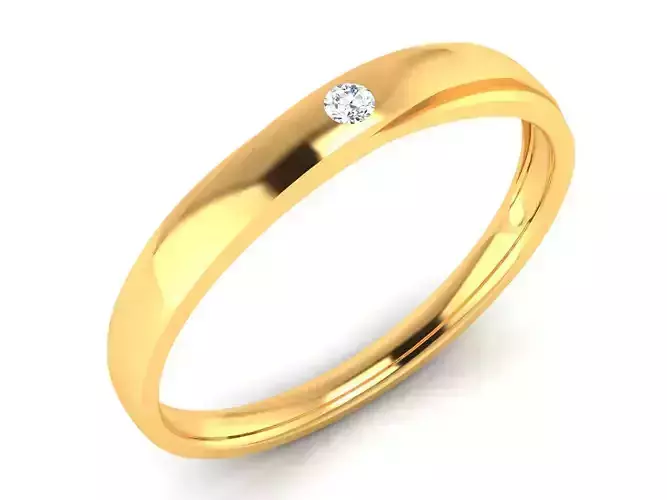 Women Band Ring 3dm render detail