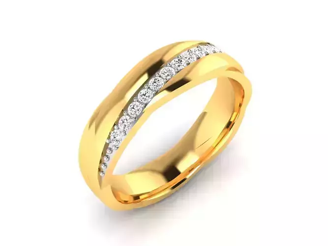 Women Band Ring 3dm render detail