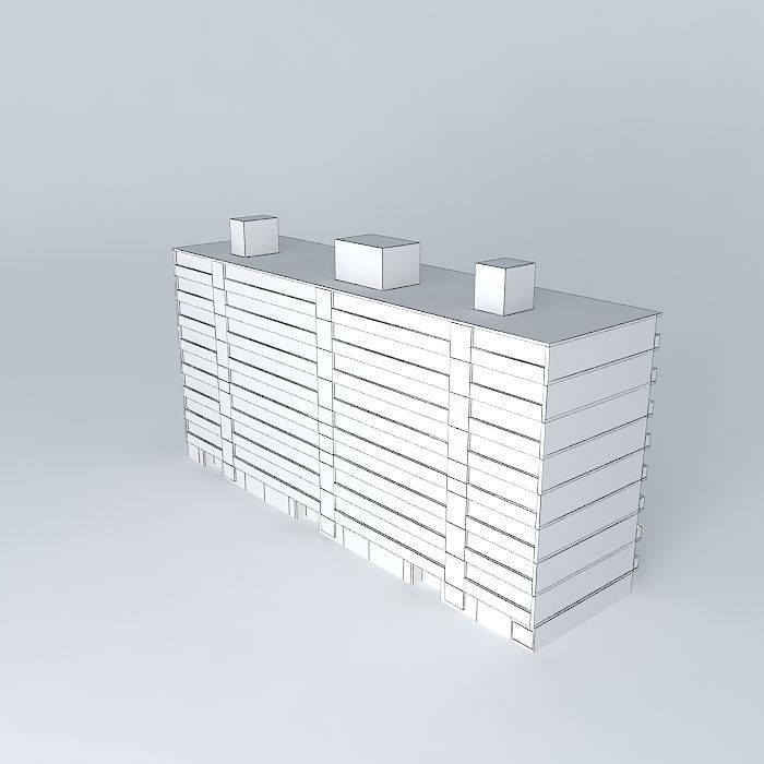 Maassluis Merellaan portiekflat Free 3D model_4