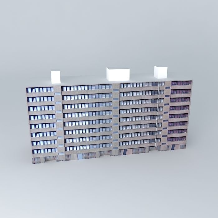 Maassluis Merellaan portiekflat Free 3D model_2