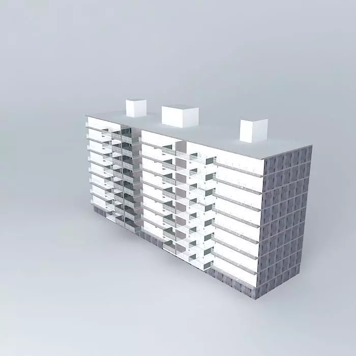 Maassluis Merellaan portiekflat Free 3D model_0