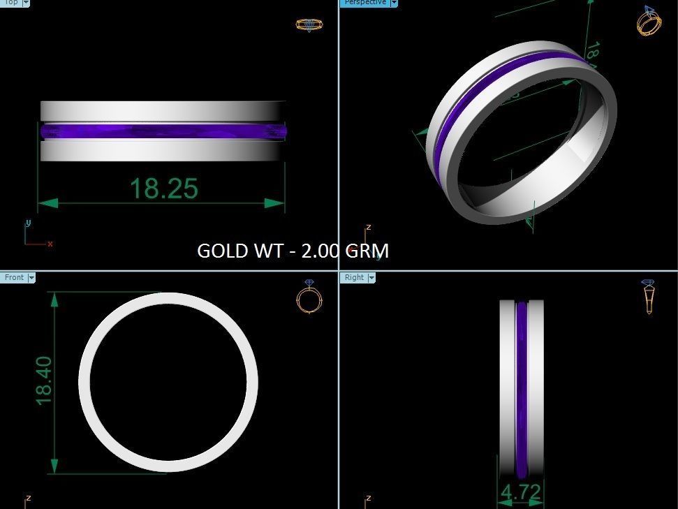 Women Band Ring 3dm render detail 3D print model_8