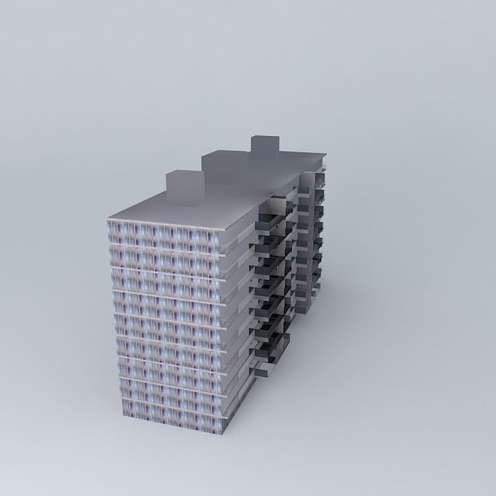 Maassluis Merellaan portiekflat Free 3D model_1