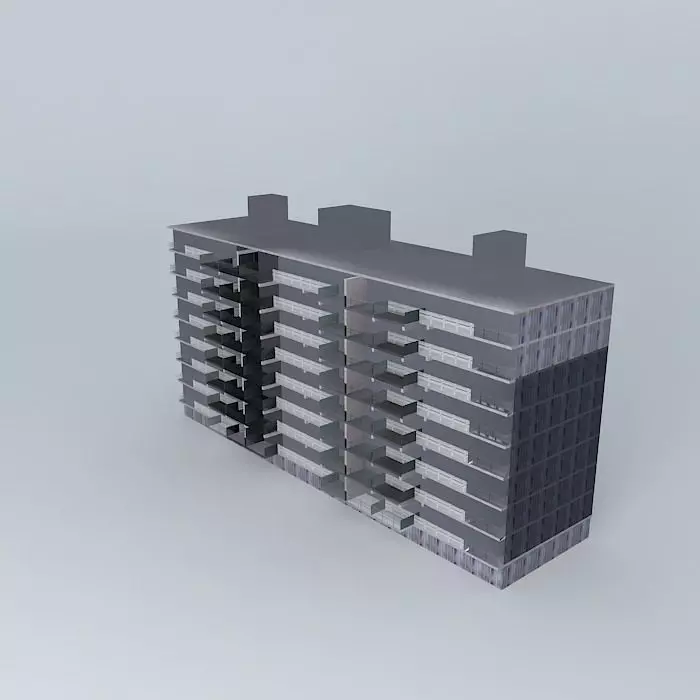 Maassluis Merellaan portiekflat Free 3D model_0