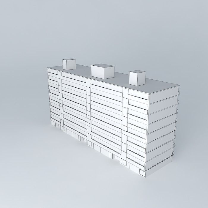 Maassluis Merellaan portiekflat Free 3D model_4