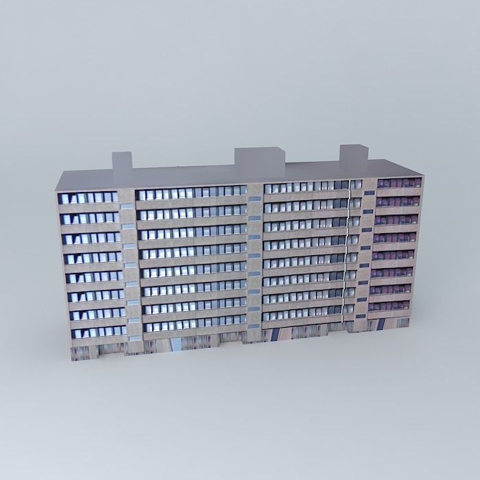 Maassluis Merellaan portiekflat Free 3D model_2