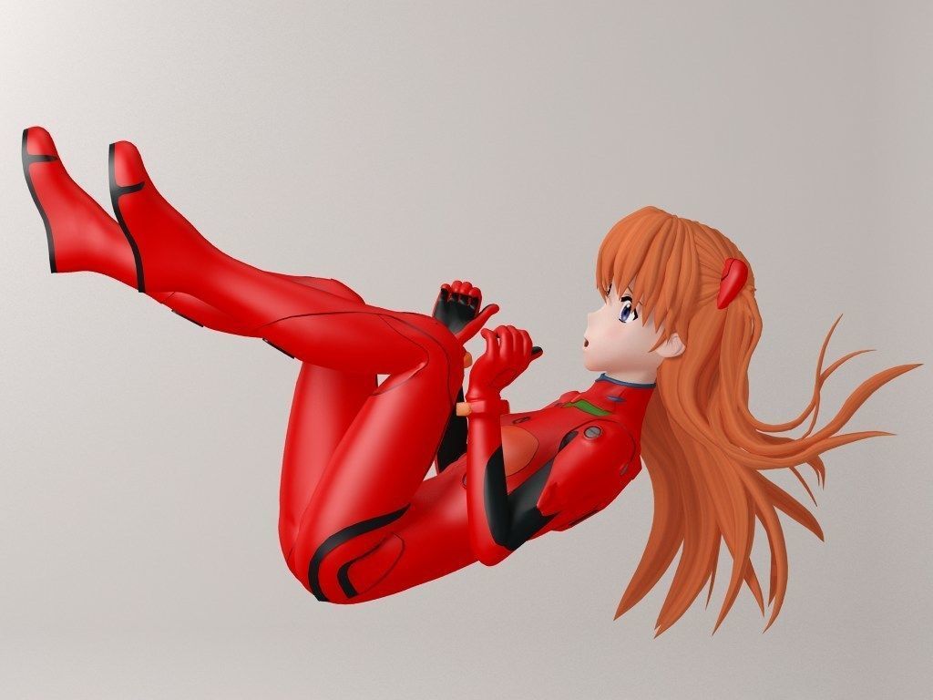 Asuka Langley Soryu anime girl pose 02 3D model_16