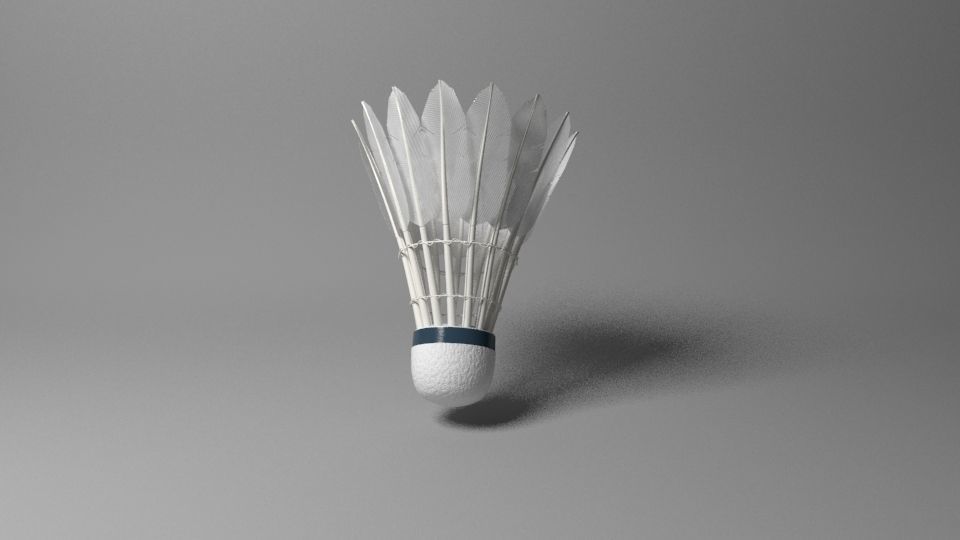 Shuttlecock badminton Low-poly 3D model_1