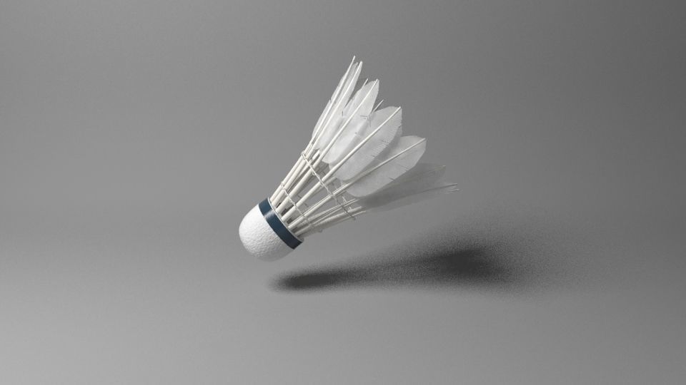 Shuttlecock badminton Low-poly 3D model_4