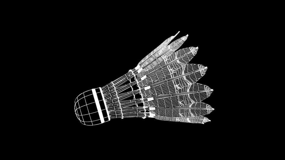 Shuttlecock badminton Low-poly 3D model_2