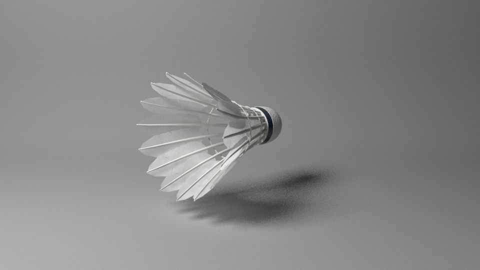 Shuttlecock badminton Low-poly 3D model_3