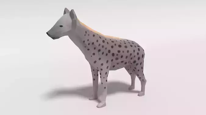 Low Poly Cartoon Hyena Low-poly 3D model