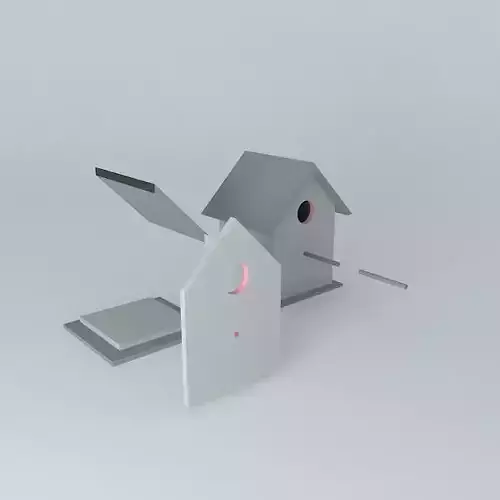 Birdhouse house with bird in it Free 3D model
