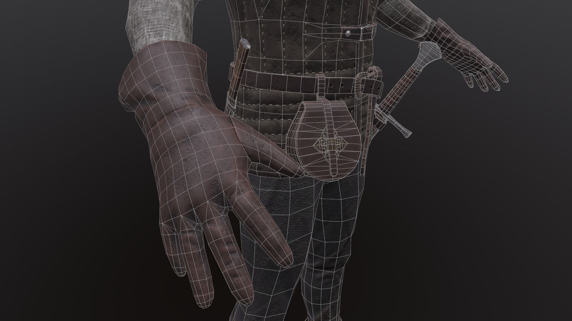 Medieval character   Low-poly 3D model_17