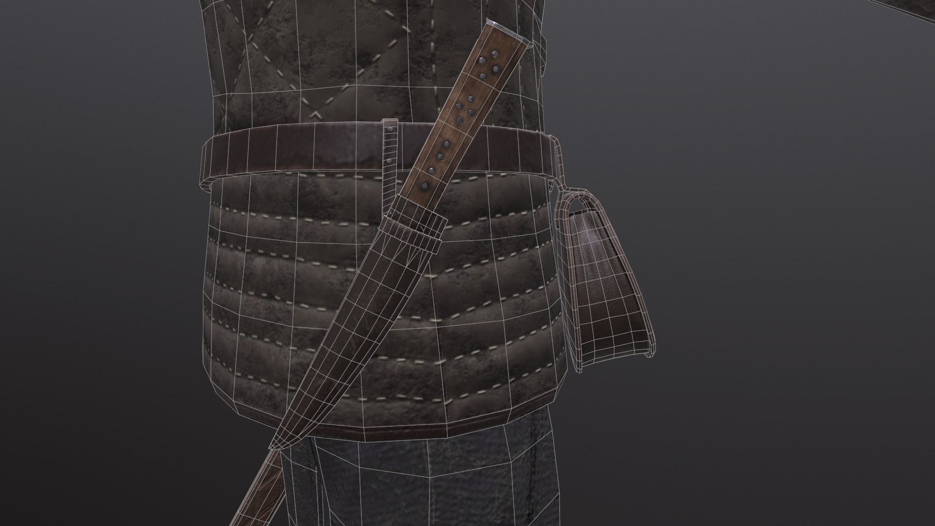 Medieval character   Low-poly 3D model_15