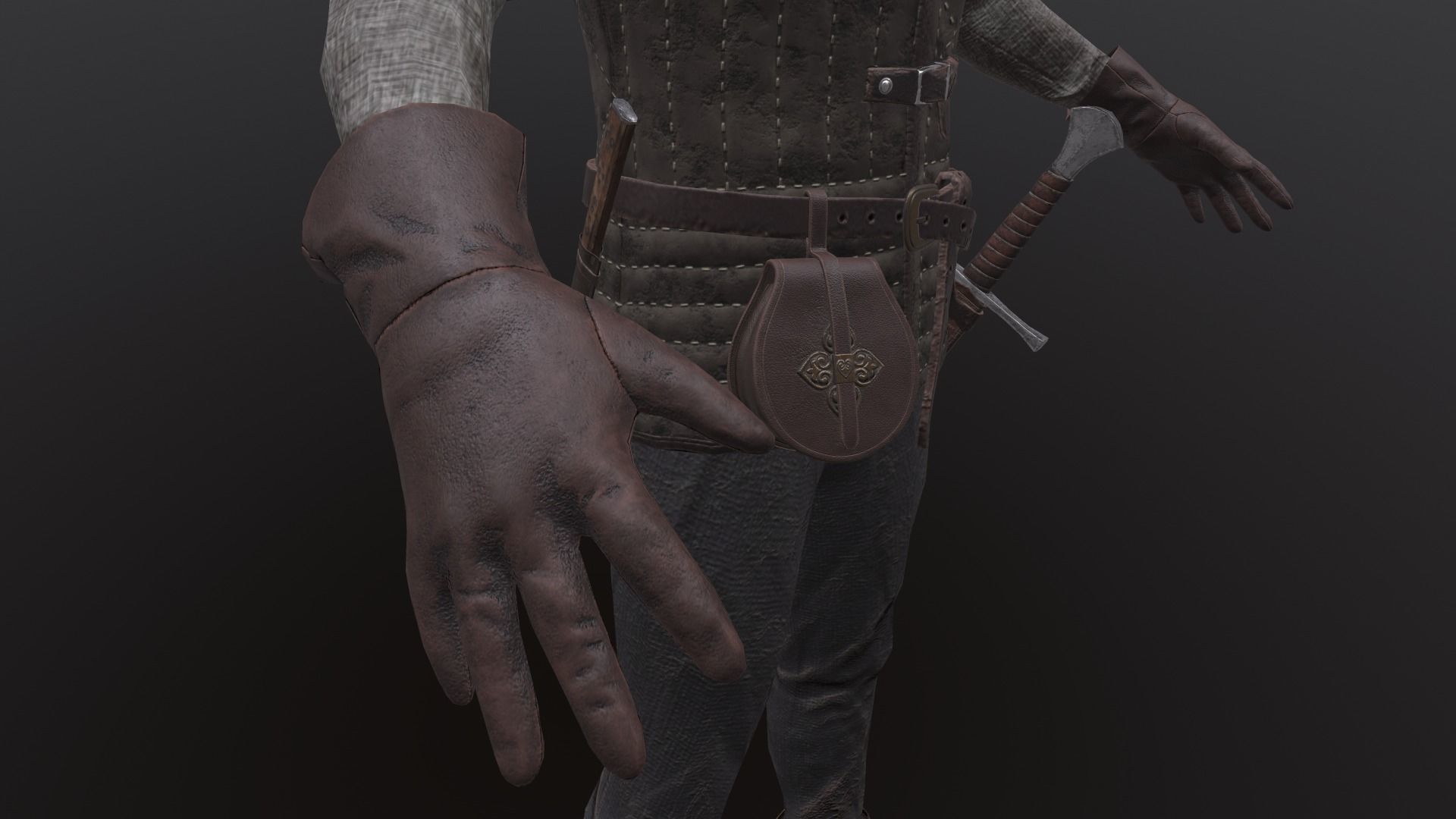 Medieval character   Low-poly 3D model_16