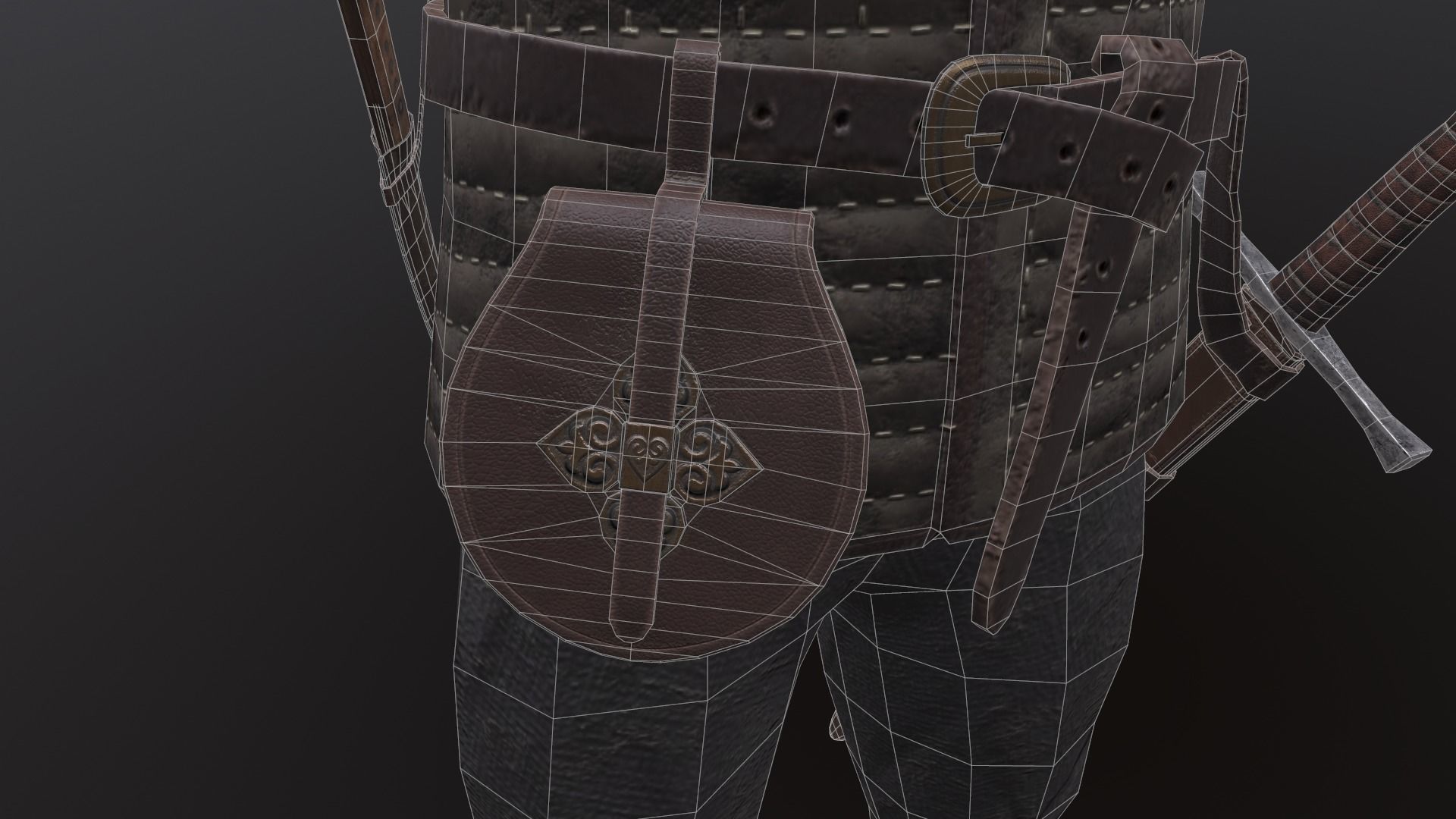 Medieval character   Low-poly 3D model_23