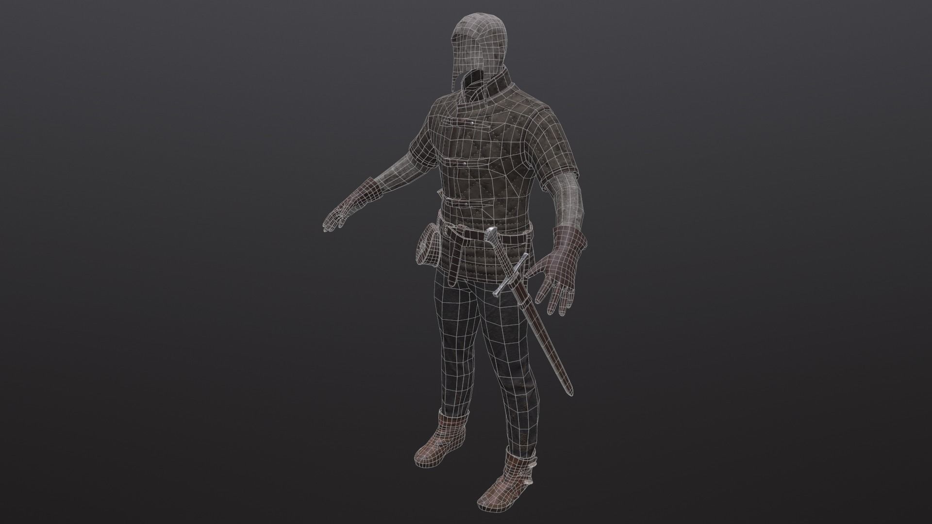 Medieval character   Low-poly 3D model_5