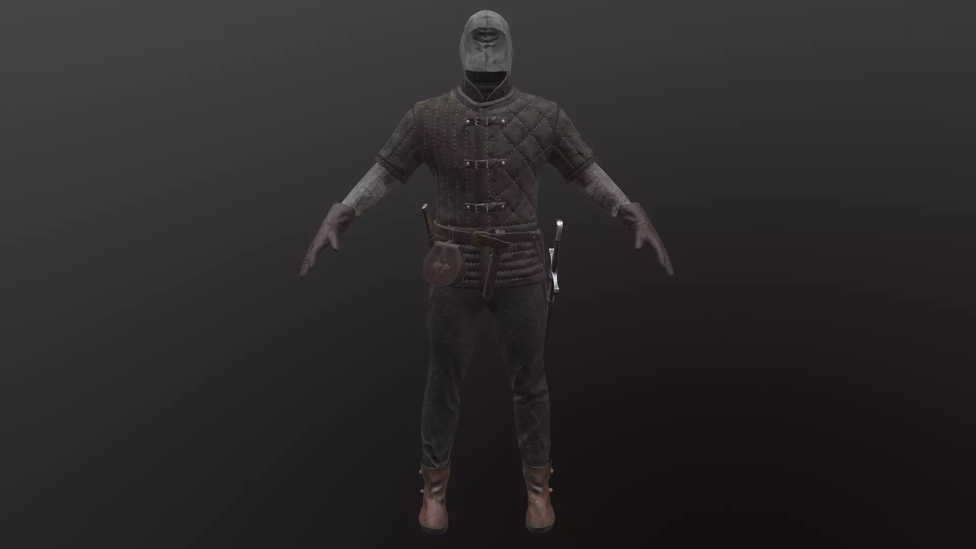 Medieval character   Low-poly 3D model_0