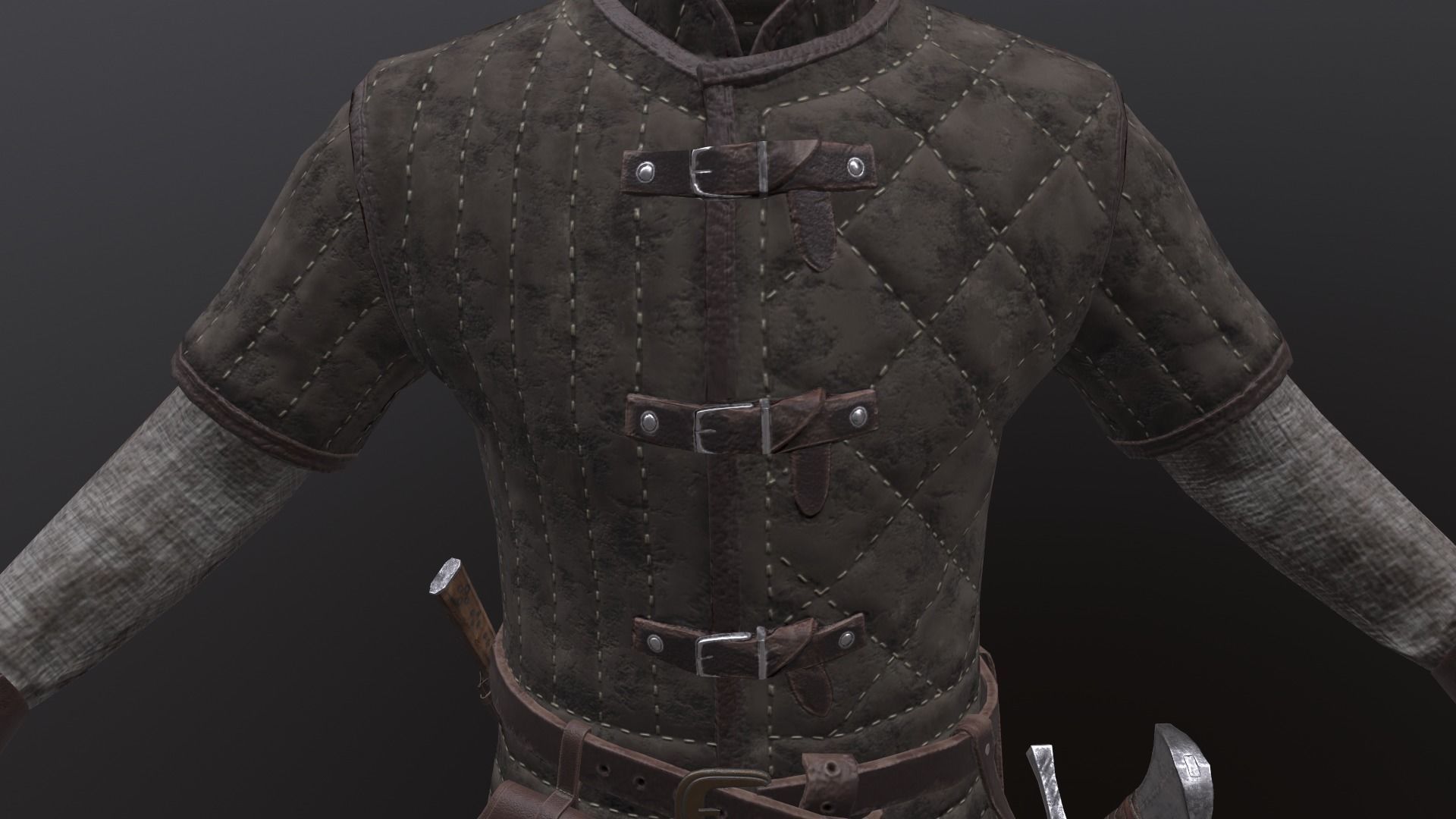 Medieval character   Low-poly 3D model_6
