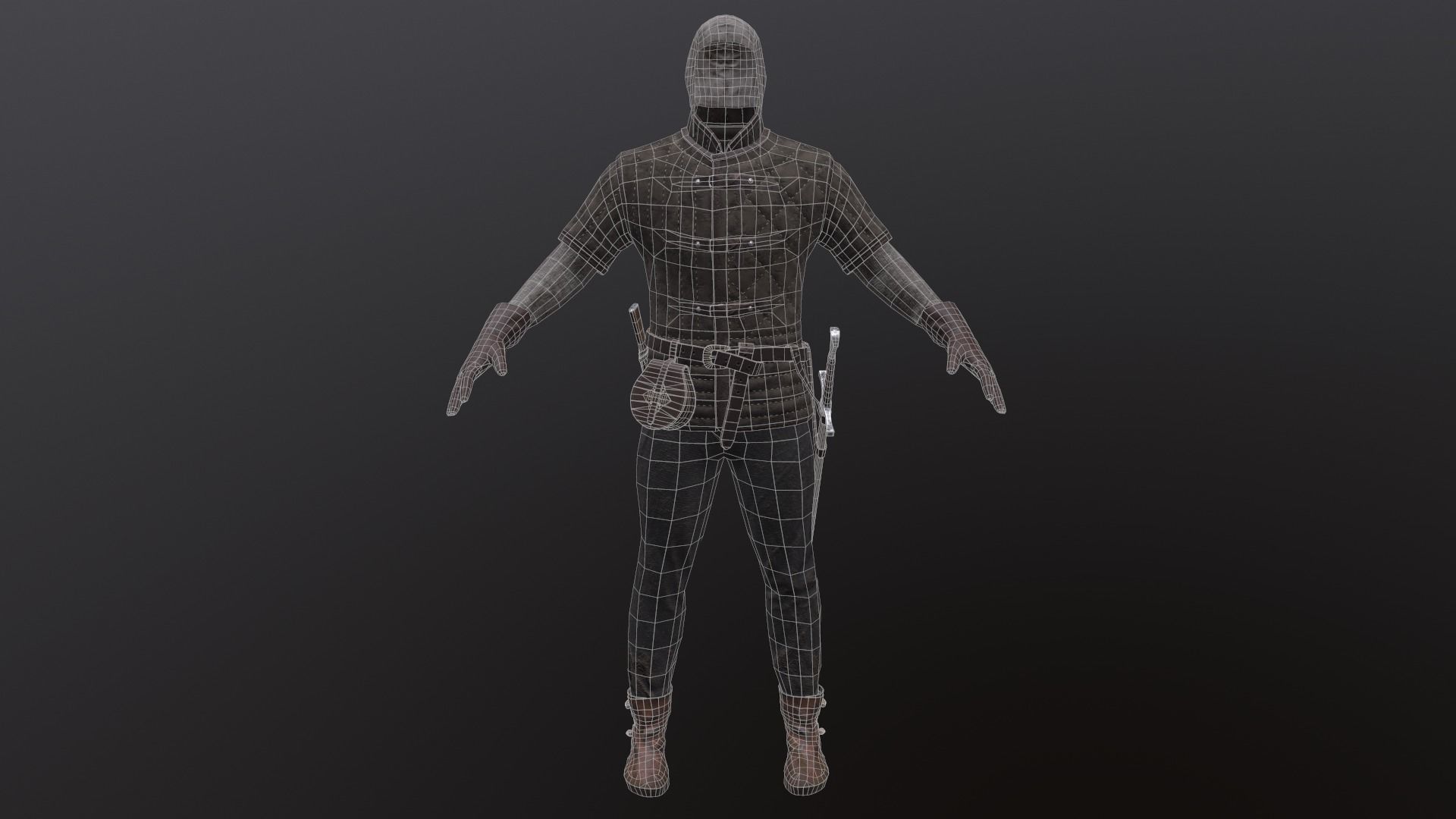 Medieval character   Low-poly 3D model_1