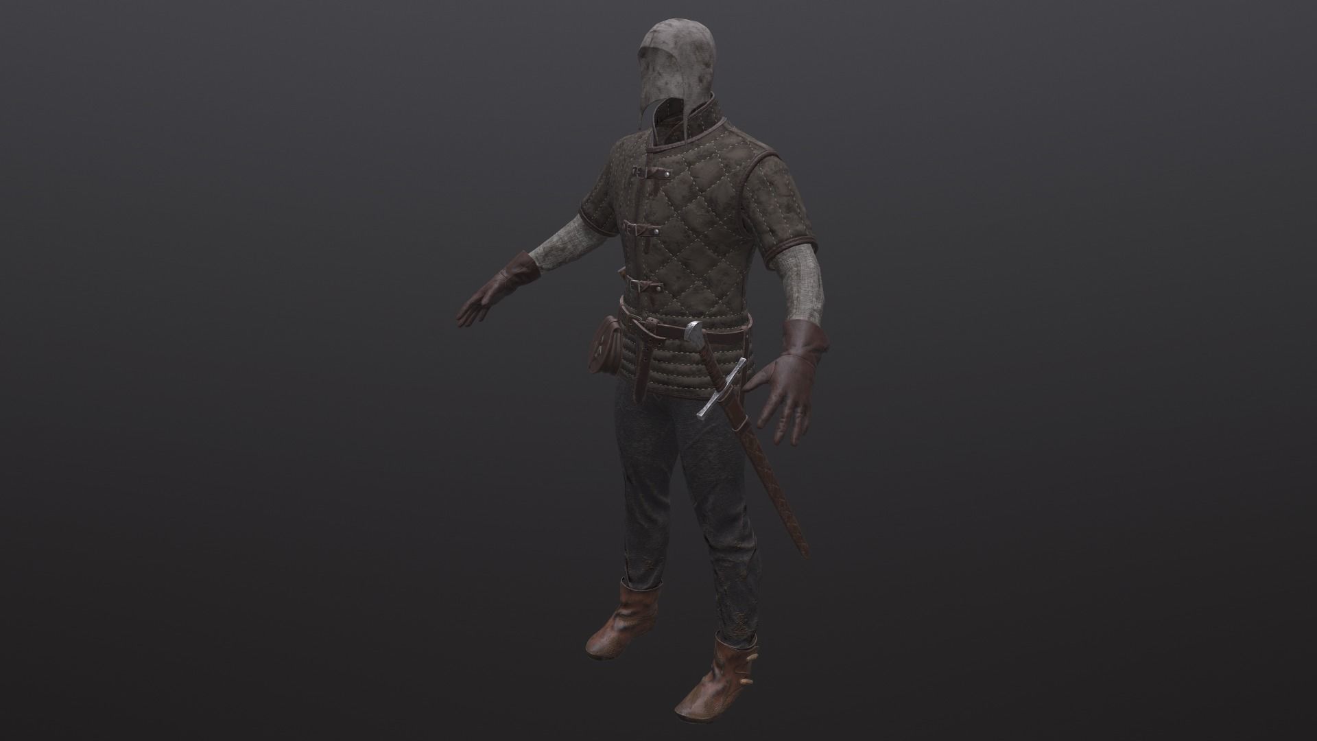 Medieval character   Low-poly 3D model_4
