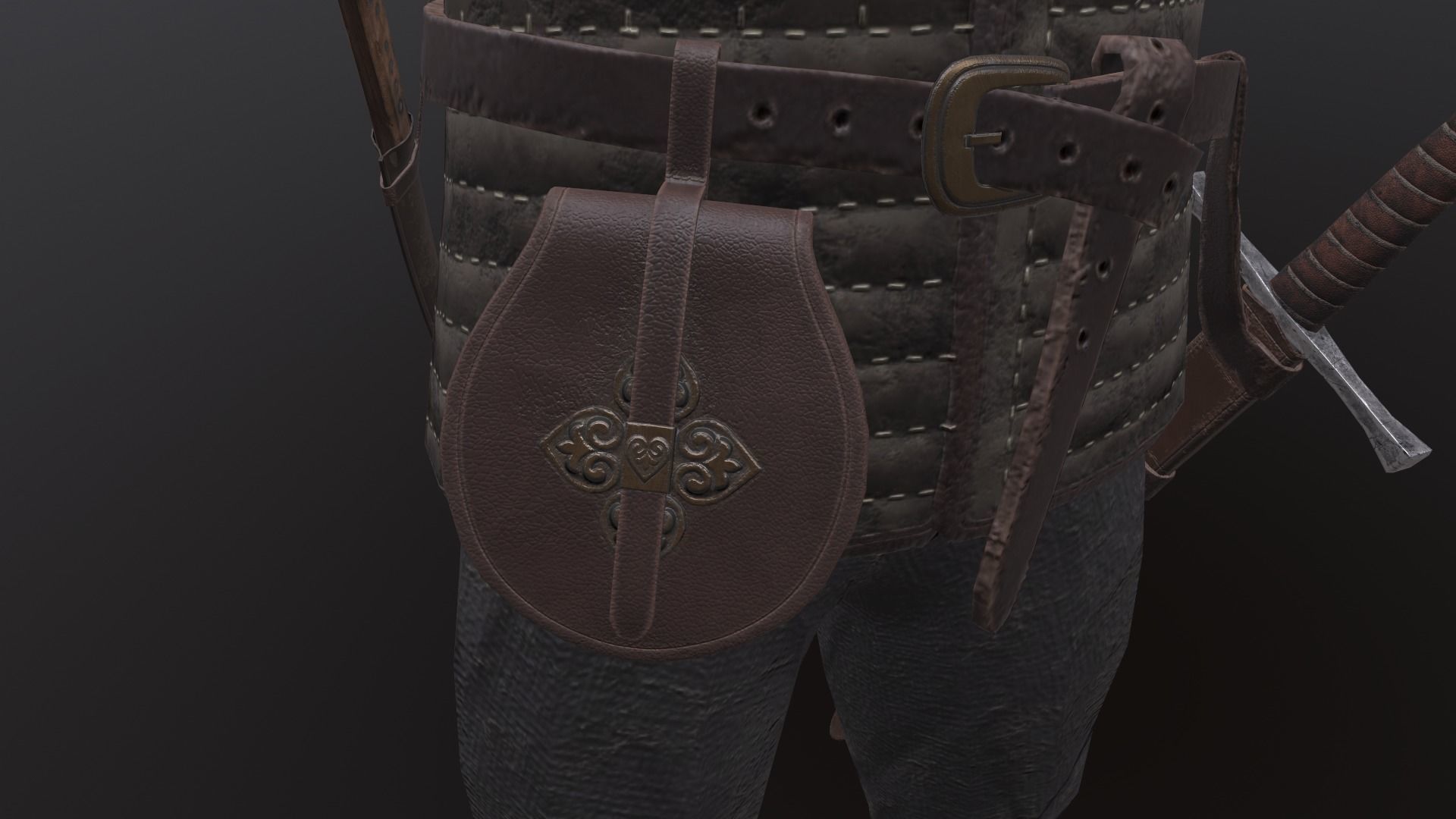 Medieval character   Low-poly 3D model_22