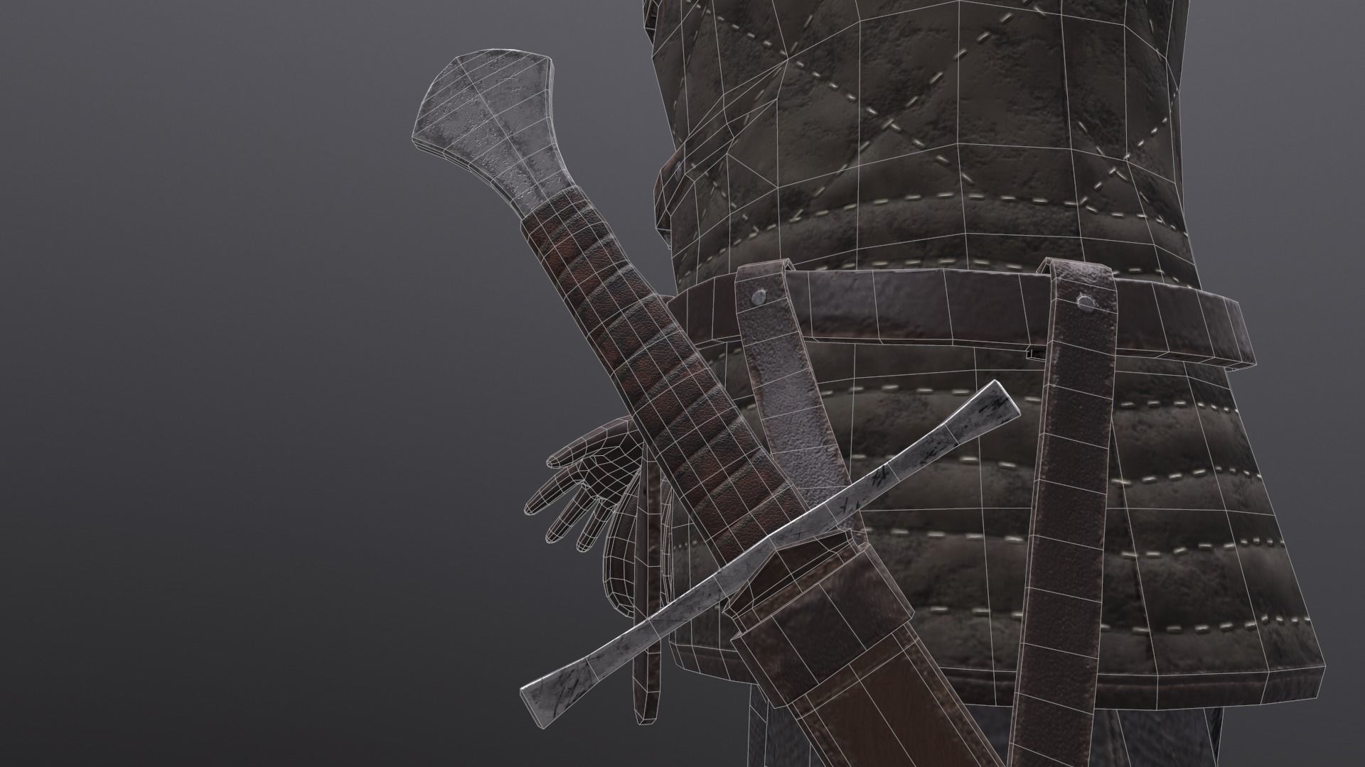 Medieval character   Low-poly 3D model_19