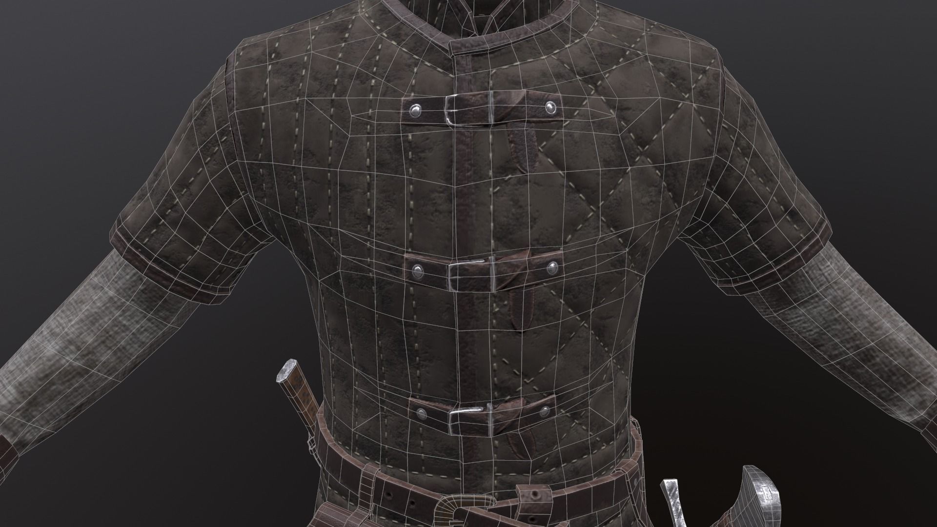 Medieval character   Low-poly 3D model_7