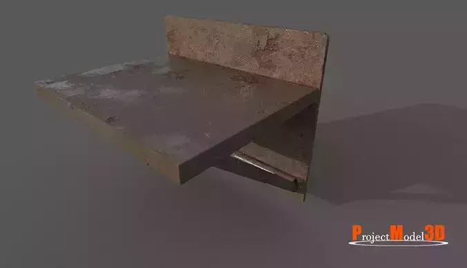 Old Prision Desk Version 001 Low-poly 3D model