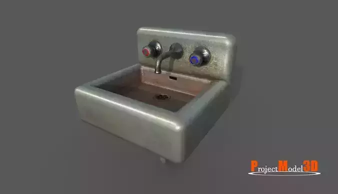Washbasin Version 001 Low-poly 3D model