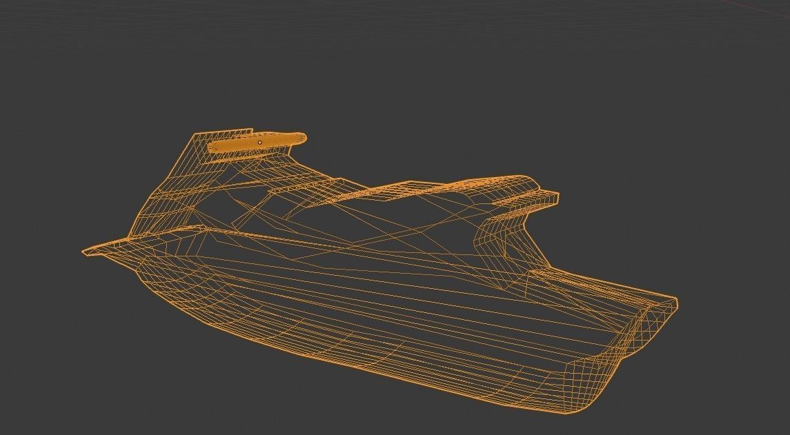 Jet ski Low-poly 3D model_4