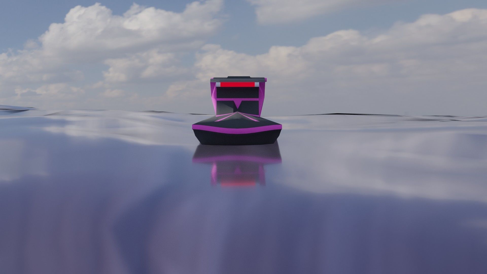 Jet ski Low-poly 3D model_2