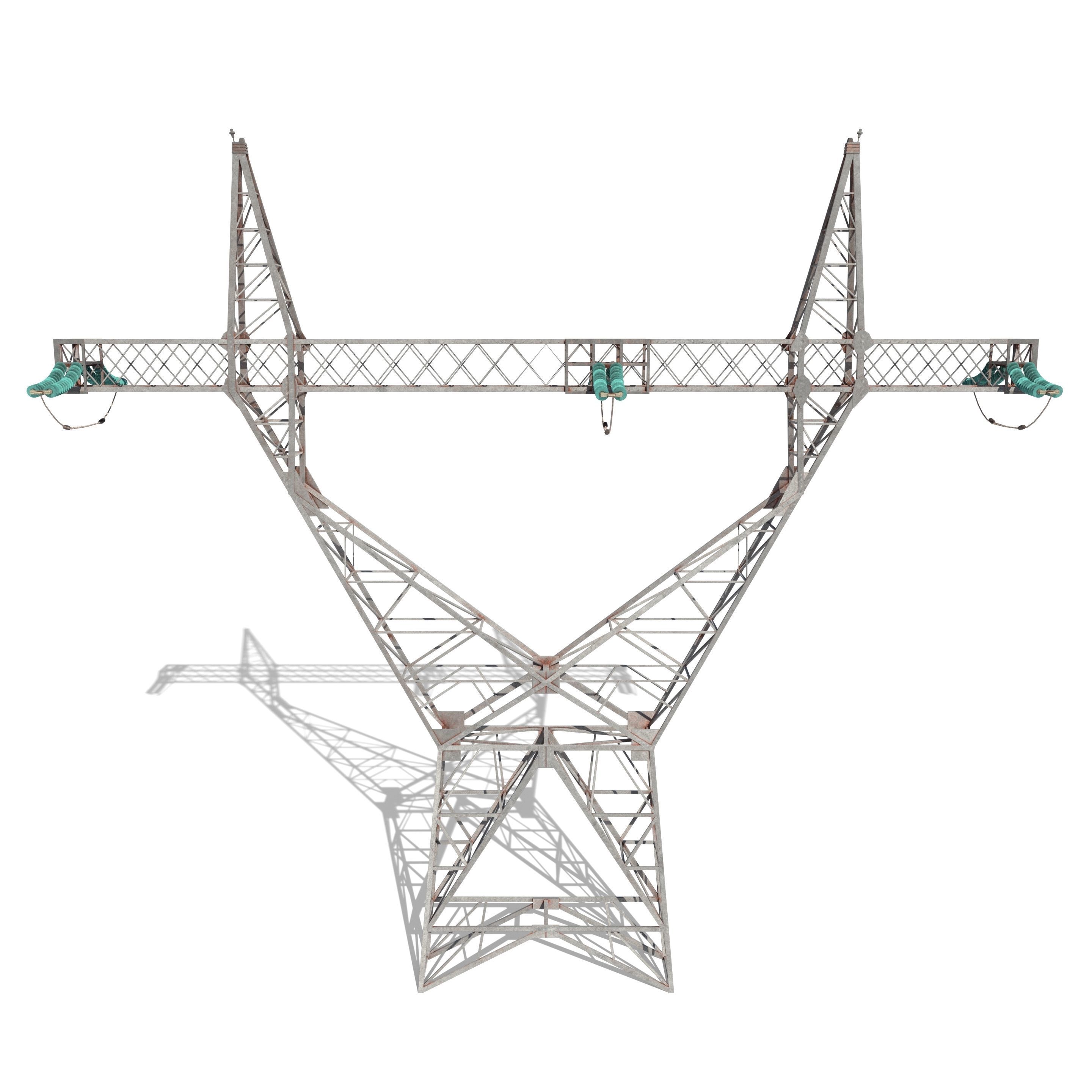 Electricity Pole 4 3D model_5