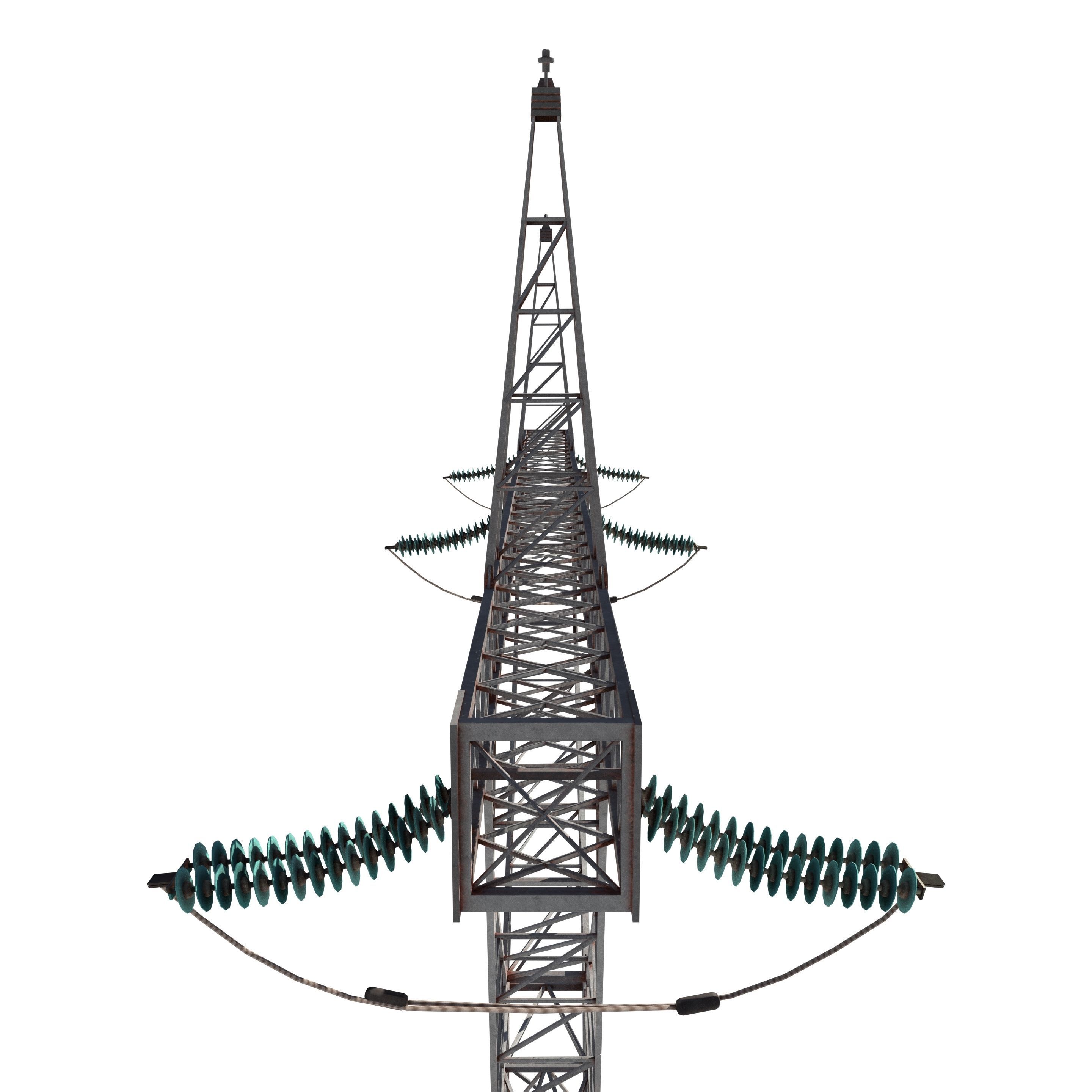 Electricity Pole 4 3D model_2