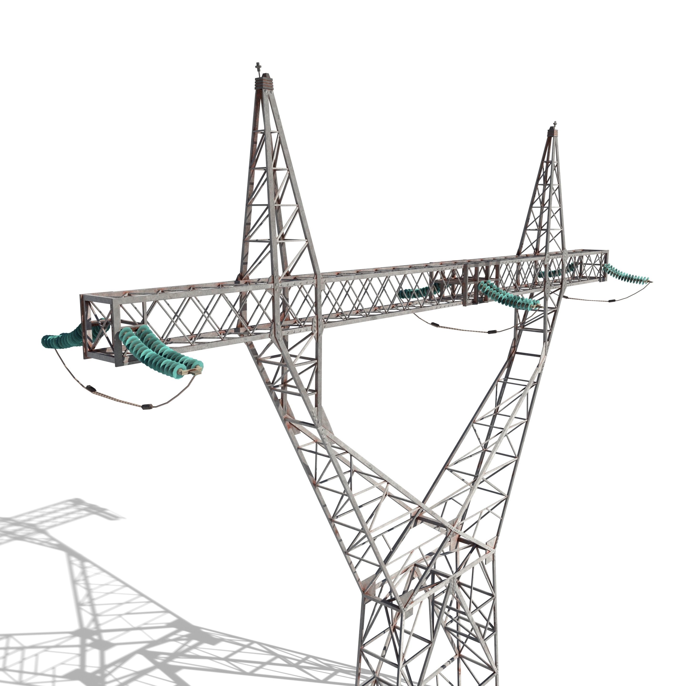 Electricity Pole 4 3D model_6