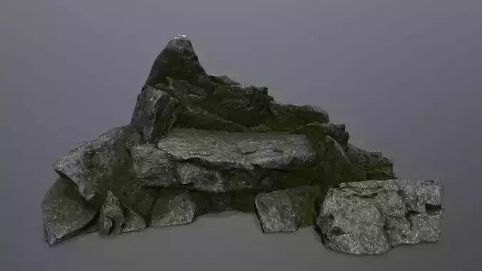 rocks rock with moss