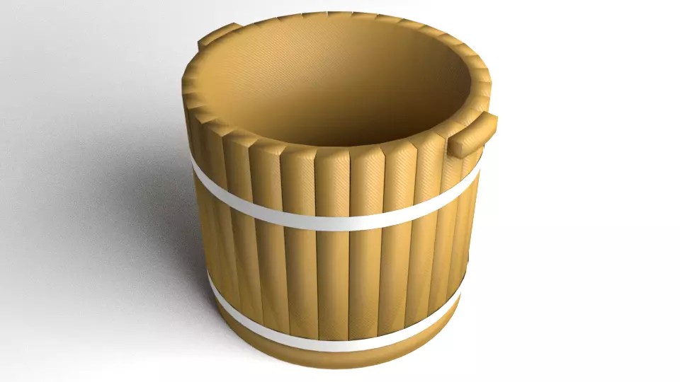 Basin Wooden 3D model_0