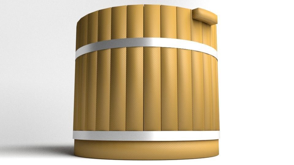 Basin Wooden 3D model_2