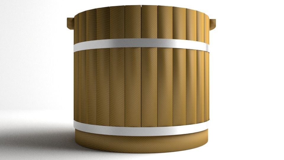 Basin Wooden 3D model_1