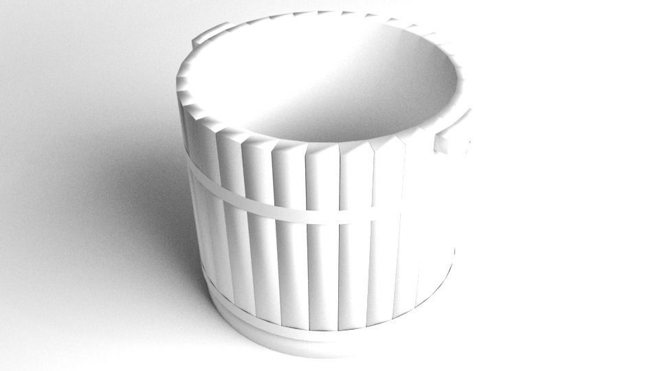 Basin Wooden 3D model_3