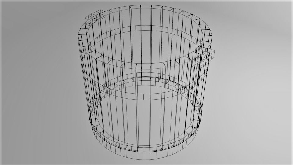 Basin Wooden 3D model_4